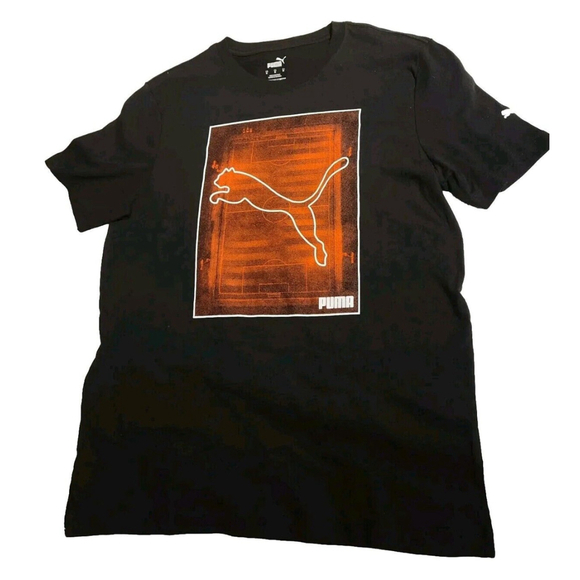 NWOT PUMA Pitch Tee Mens Size Medium Black Red Tee Crew Neck Shirt MSRP $42.99 - Picture 1 of 9